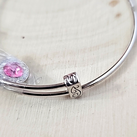 Adjustable Bracelet Silver With Pink Stone  NWOT - Picture 4 of 5